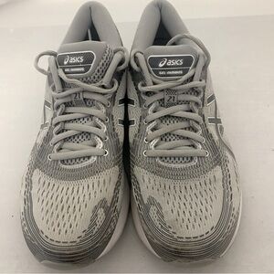 Asics Gel-Nimbus 21 Women Gray Mesh Running Sneakers